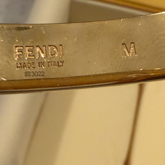 Fendi Gold and Crystal Bracelet with Logo Accents - Picture 7 of 7